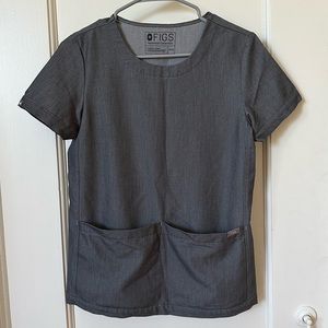 Figs rama crew neck scrub top in graphite